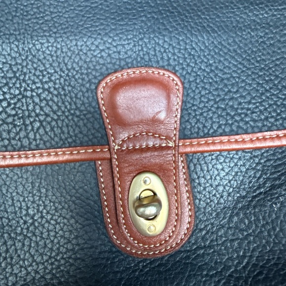 Vintage COACH Wrinkled Leather Crossbody Bag, Navy / Brown - Picture 10 of 16